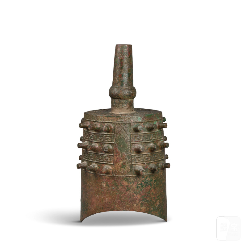 十九世紀 仿古青銅乳釘夔龍紋甬鐘 | AN ARCHAISTIC BRONZE SUSPENSION BELL, YONGZHONG - 图3